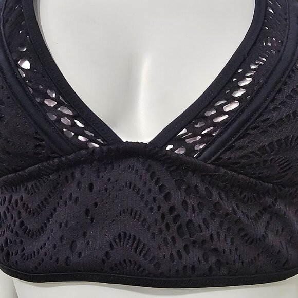 Bar III Crochet Longline Halter Bikini Top - Picture 5 of 9